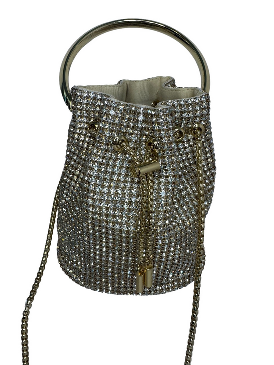 Madison West Handbags - #387 Madison West Zafira Rhinestone Two-Way Bucket Evening Bag